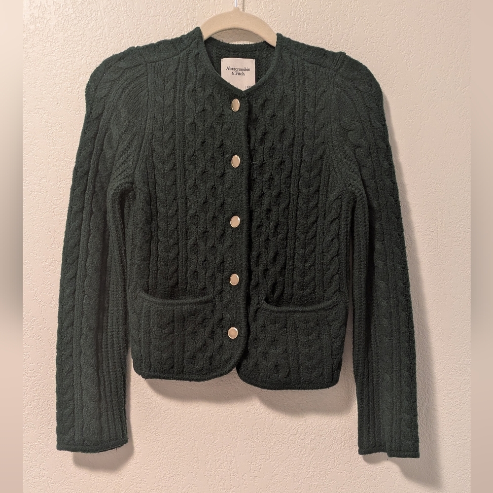 Abercrombie Cable Knit Sweater - Green - Picture 2 of 8